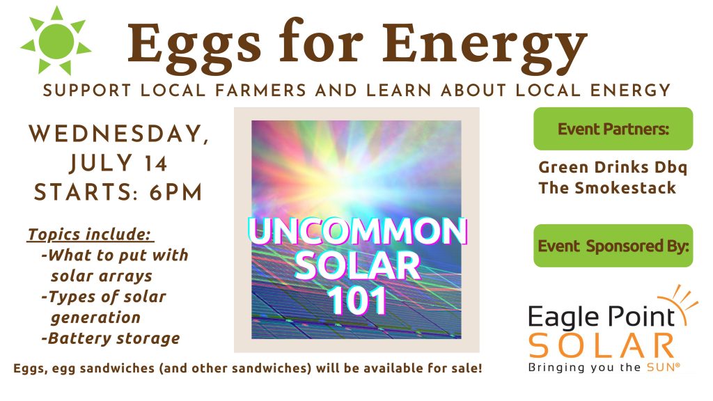 July Eggs for Energy Meets Green Drinks Event